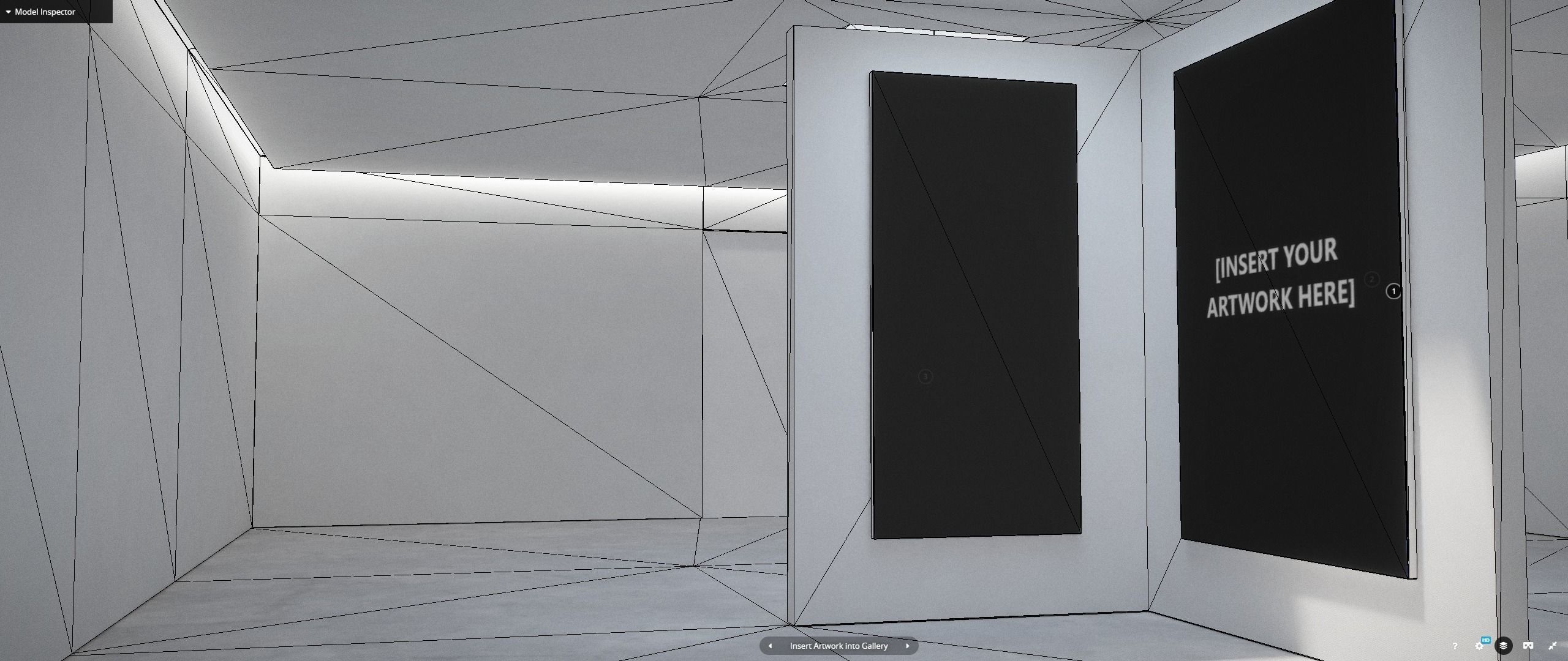 VR Gallery for Design and Painting Showcase 3D model_8