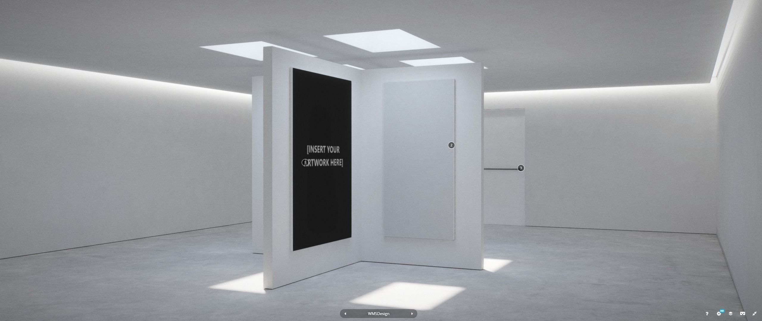 VR Gallery for Design and Painting Showcase 3D model_4