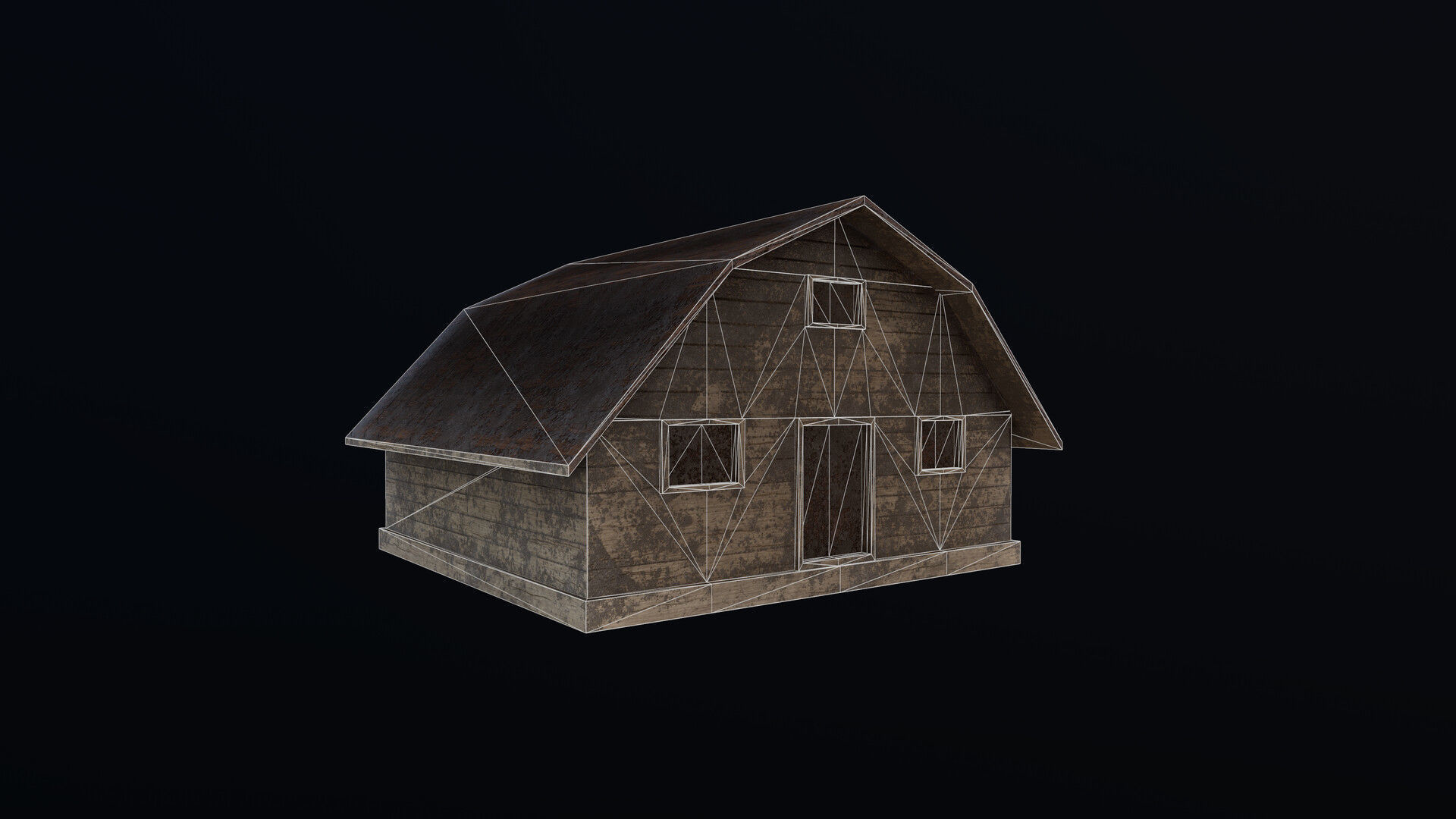 House barn Free low-poly 3D model_3