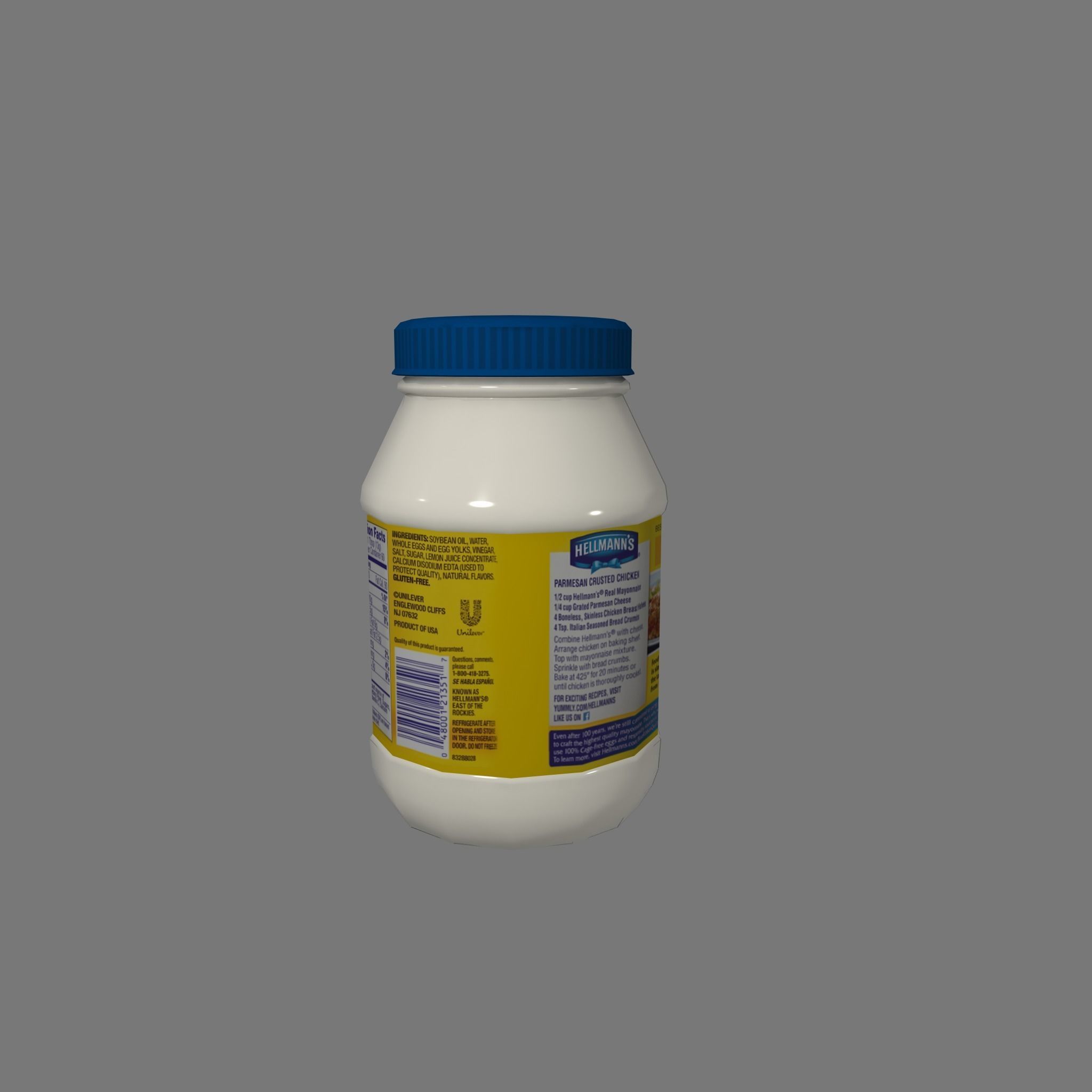 Mayonnaise Lowpoly Gameready Low-poly 3D model_5