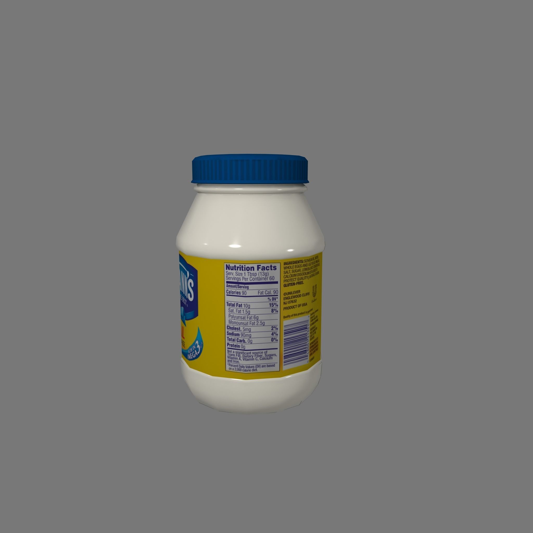 Mayonnaise Lowpoly Gameready Low-poly 3D model_3