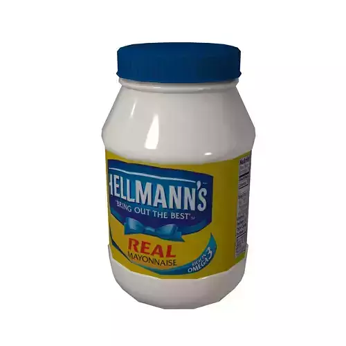 Mayonnaise Lowpoly Gameready Low-poly 3D model