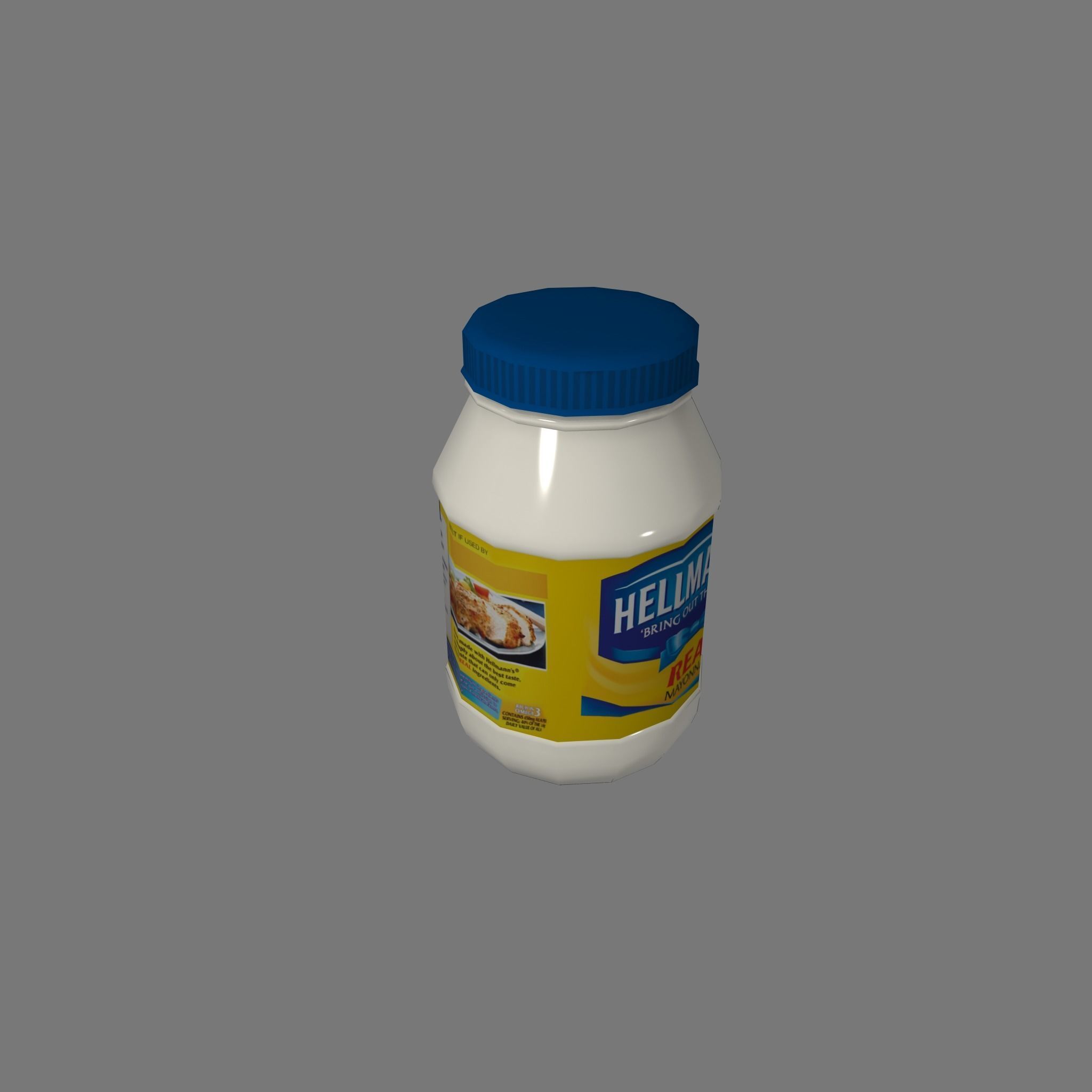 Mayonnaise Lowpoly Gameready Low-poly 3D model_6
