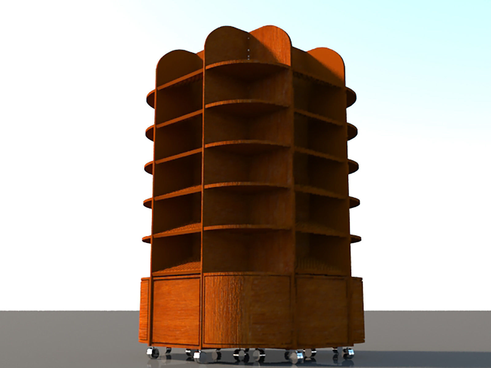 3d modeling tall tower made of wooden planks 3D model_3