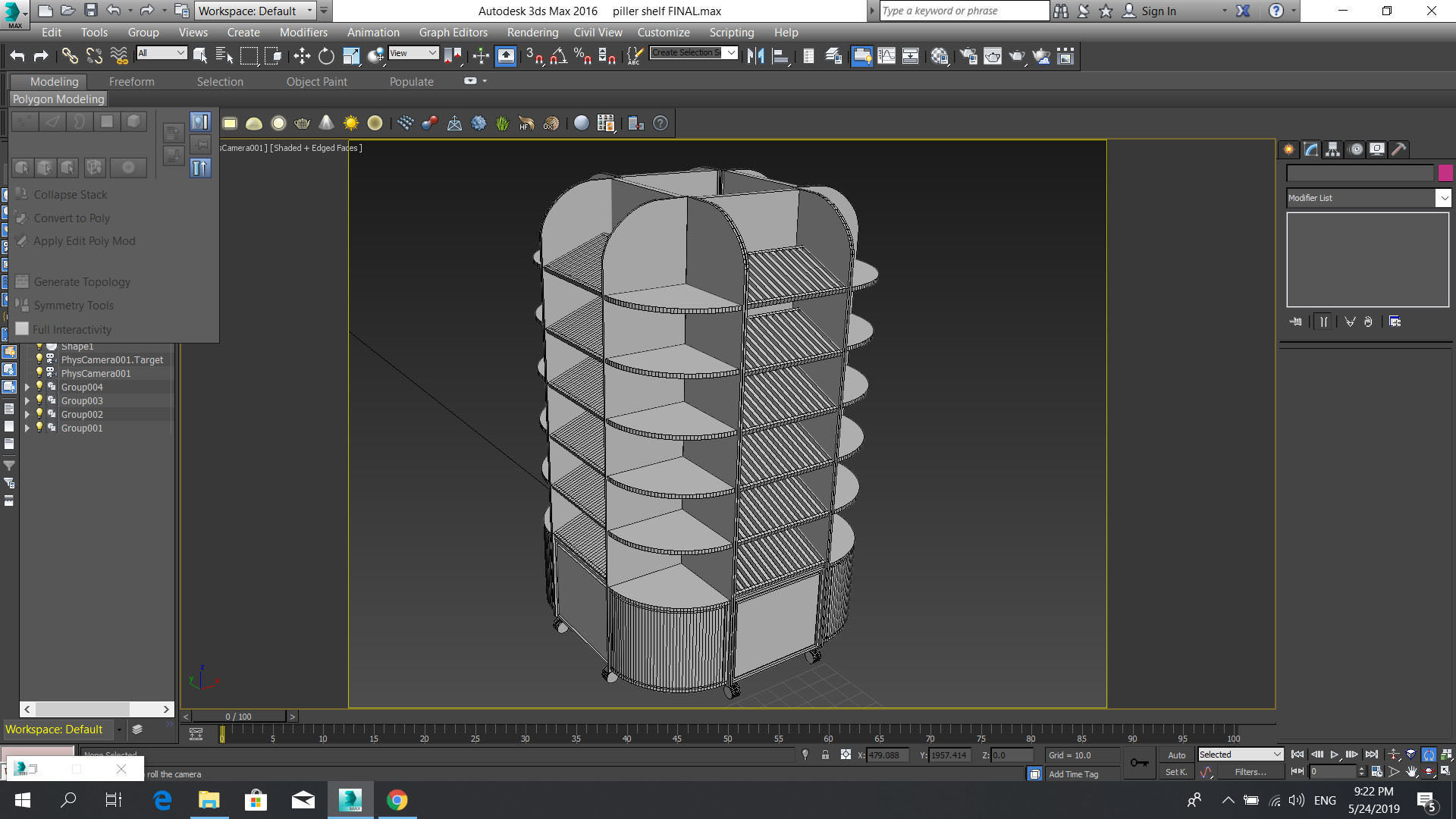 3d modeling tall tower made of wooden planks 3D model_6