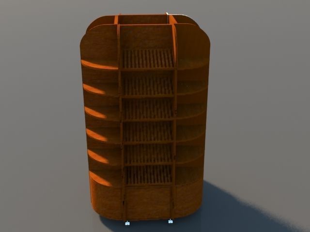 3d modeling tall tower made of wooden planks 3D model_4