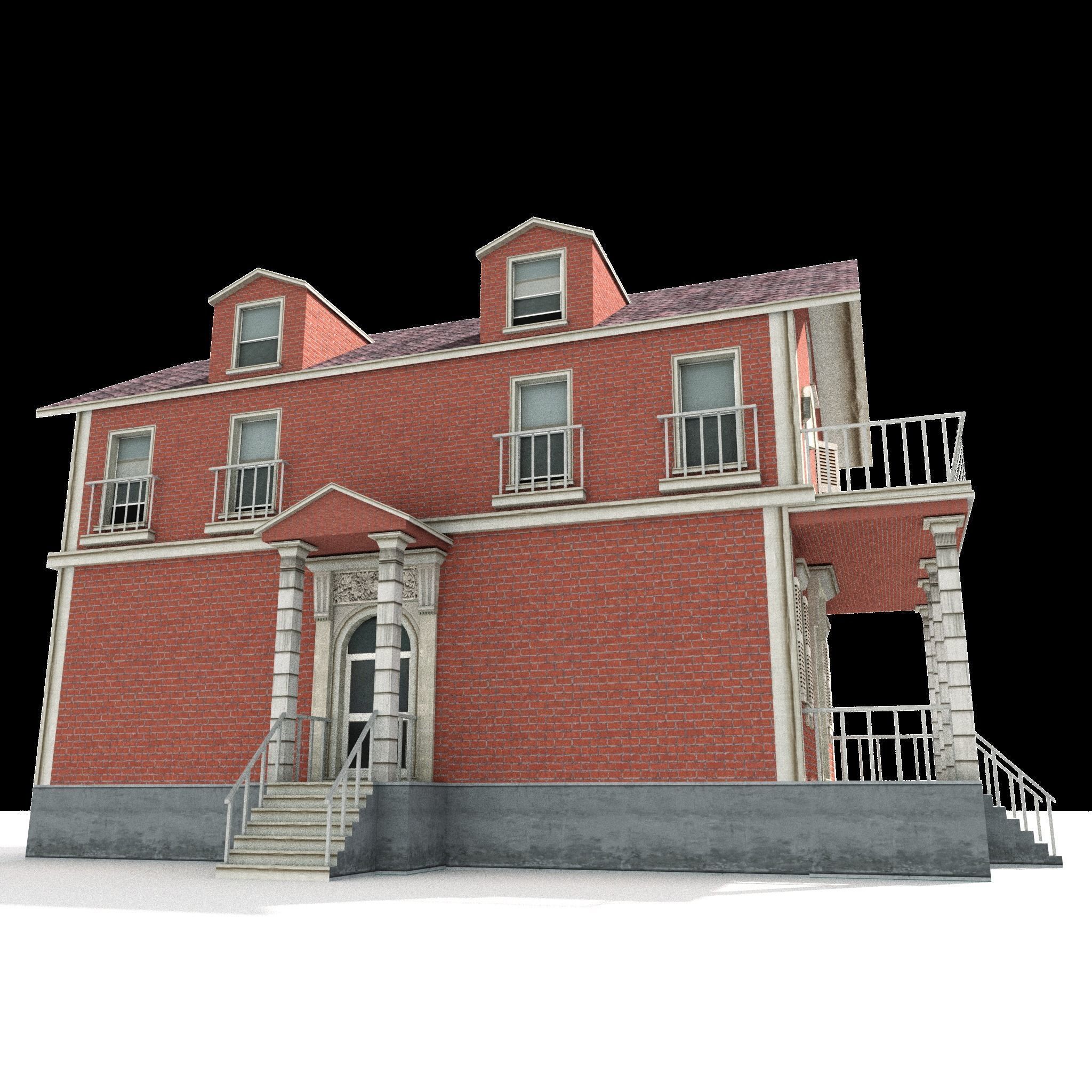 Residential house 01 Low-poly 3D model_6