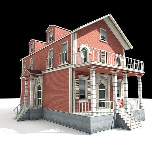 Residential house 01 Low-poly 3D model