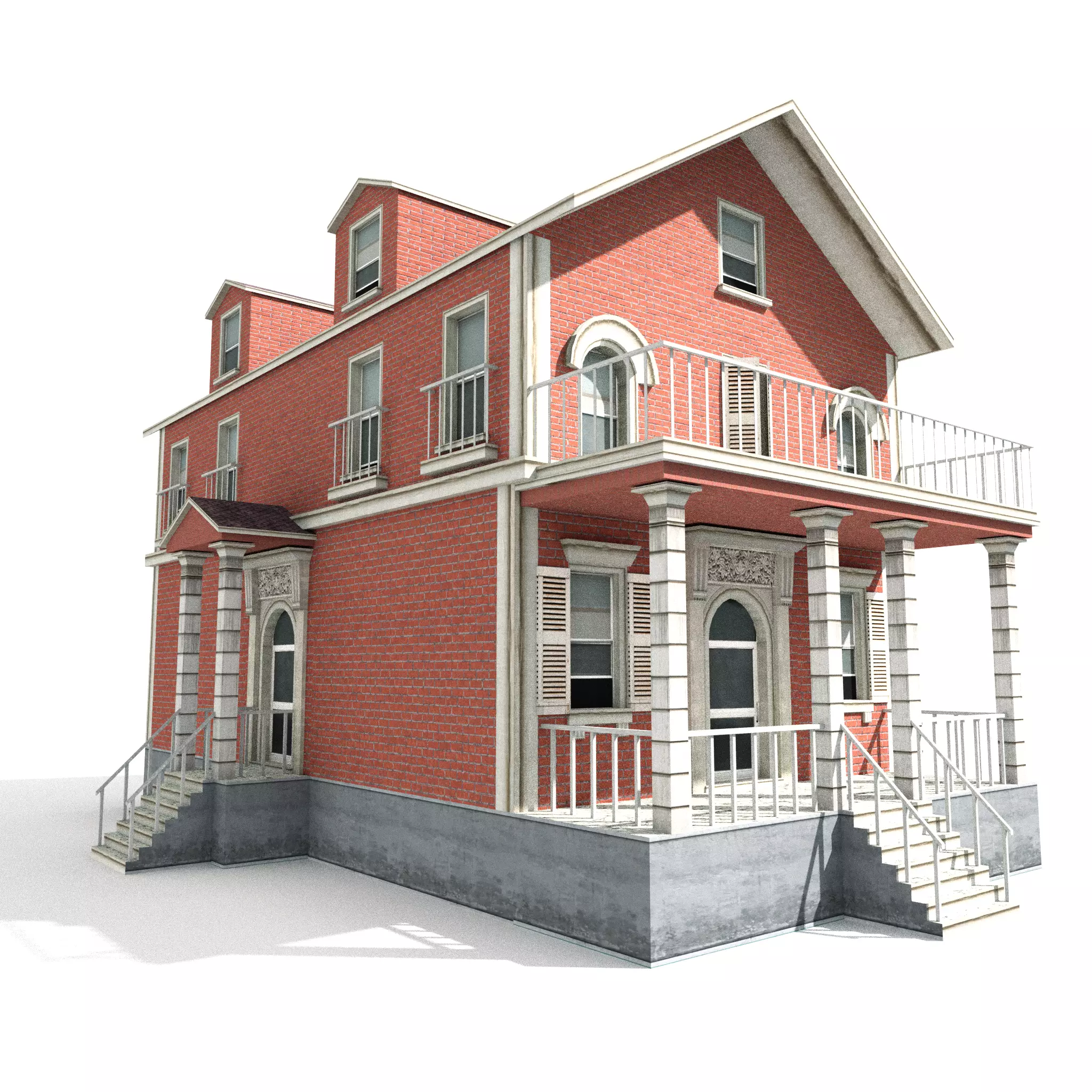 Residential house 01 Low-poly 3D model_0