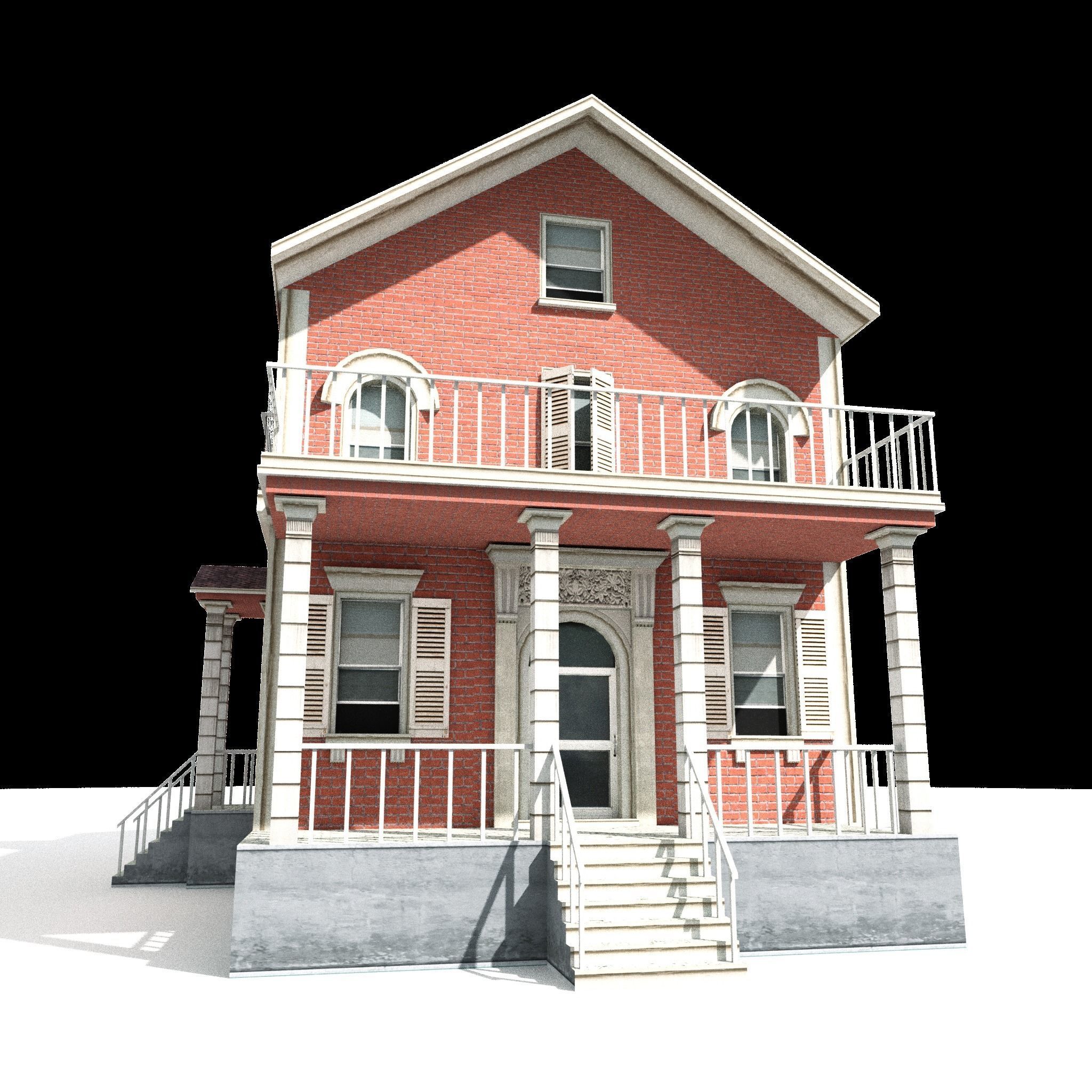 Residential house 01 Low-poly 3D model_9
