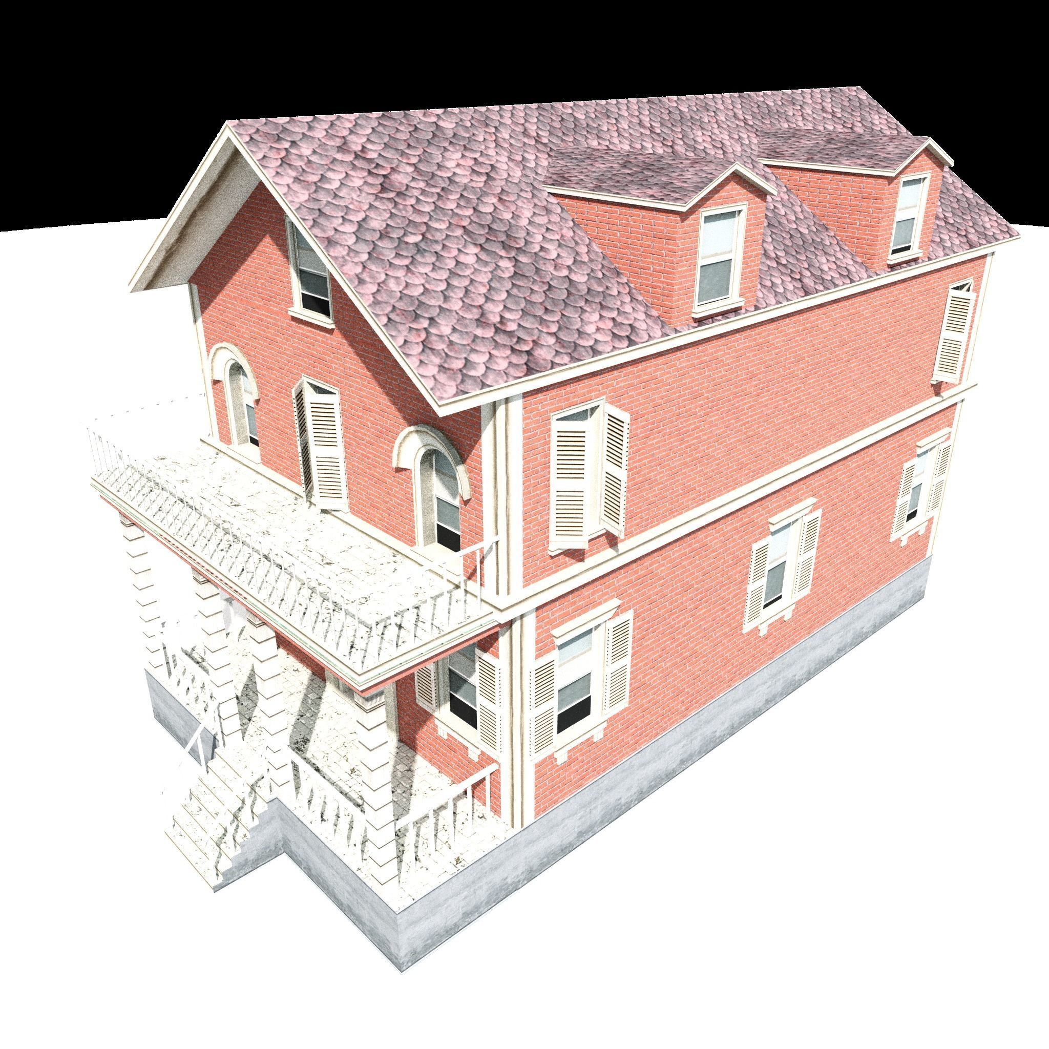 Residential house 01 Low-poly 3D model_12