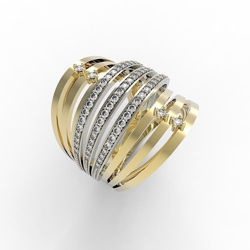 Ring links with shiny 3D print model