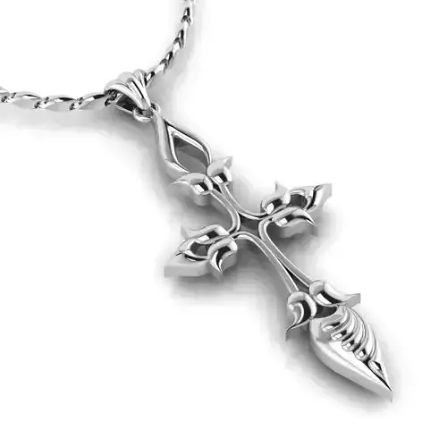 Ornamental Cross pendant 3D print model