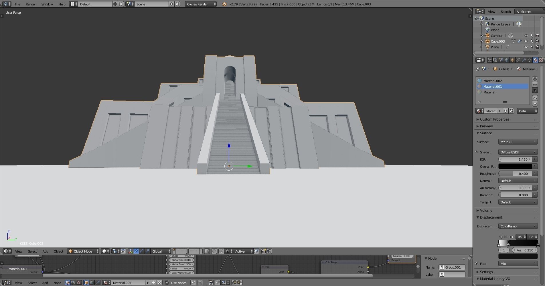 ziggurat ancient egyptian structure Low-poly 3D model_4