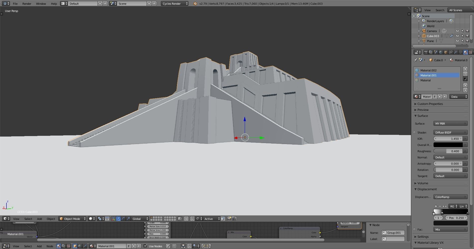 ziggurat ancient egyptian structure Low-poly 3D model_5