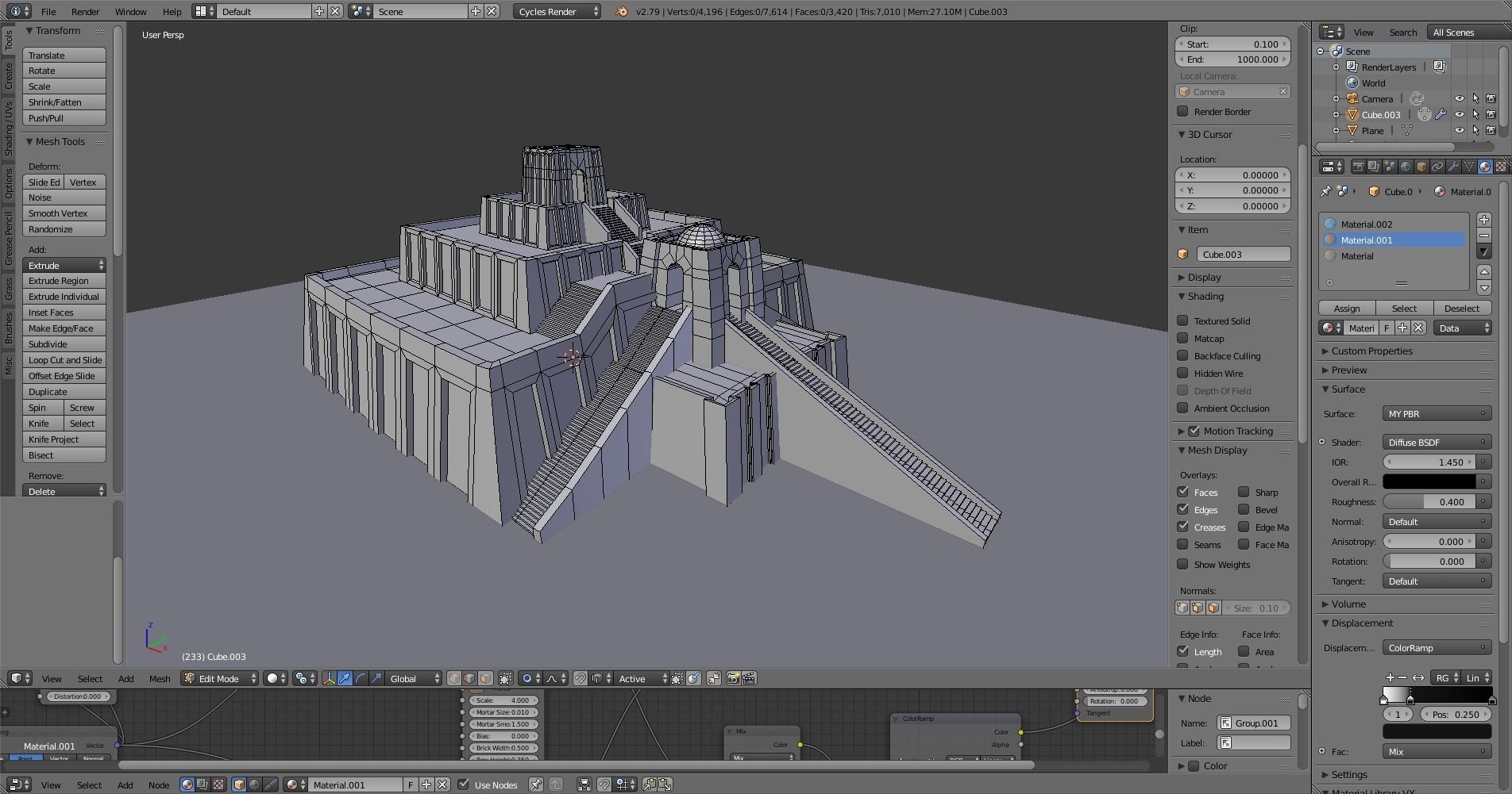 ziggurat ancient egyptian structure Low-poly 3D model_6