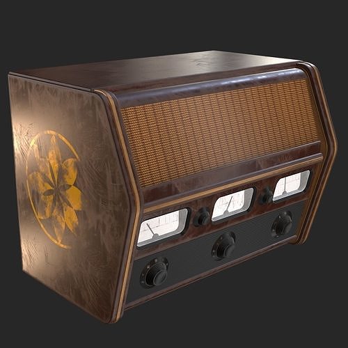 Old Antique Radio PBR Low-poly 3D model