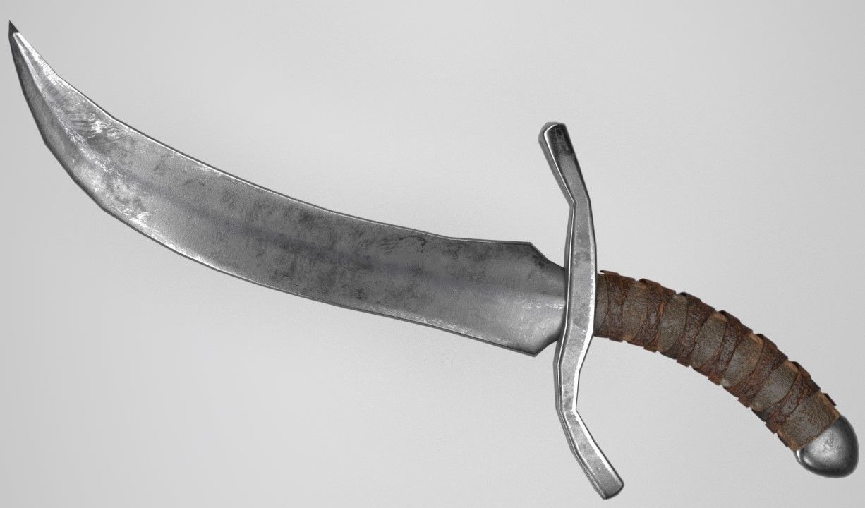 Dagger sword Low-poly 3D model_3