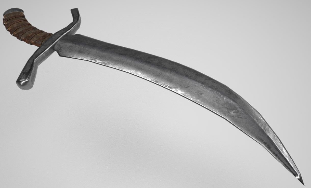 Dagger sword Low-poly 3D model_2