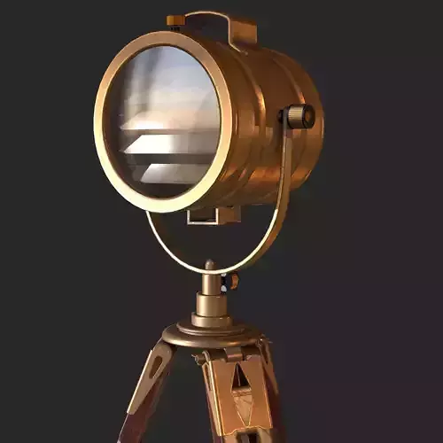 Old Antique Spotlight Lamp PBR Low-poly 3D model