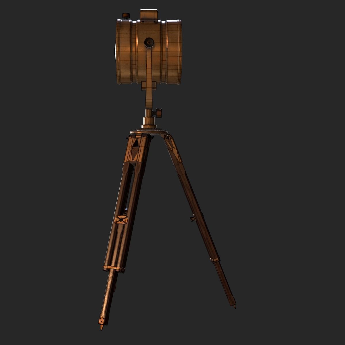 Old Antique Spotlight Lamp PBR Low-poly 3D model_15