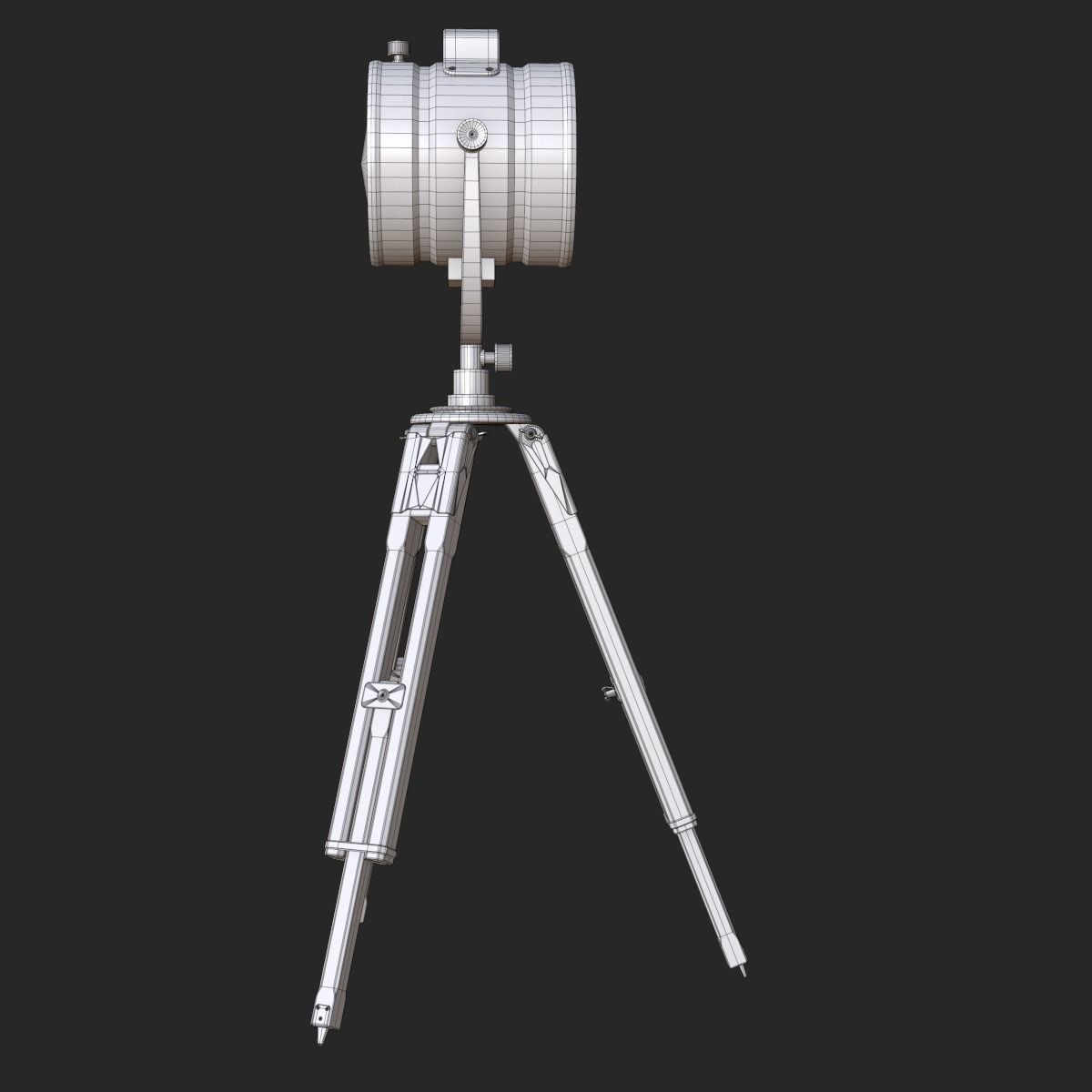 Old Antique Spotlight Lamp PBR Low-poly 3D model_14