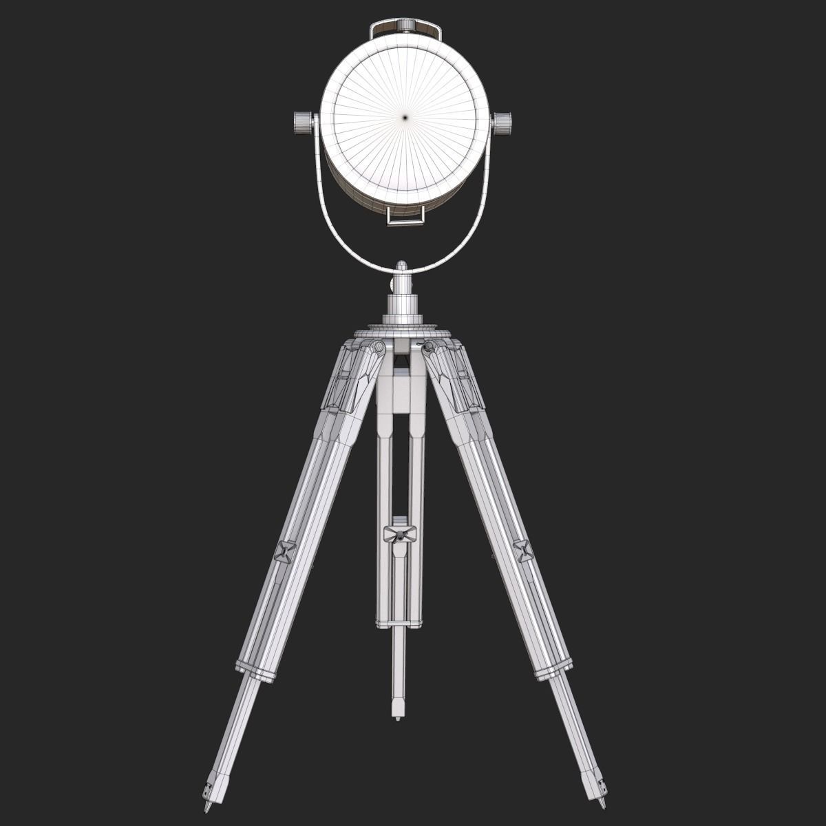 Old Antique Spotlight Lamp PBR Low-poly 3D model_17