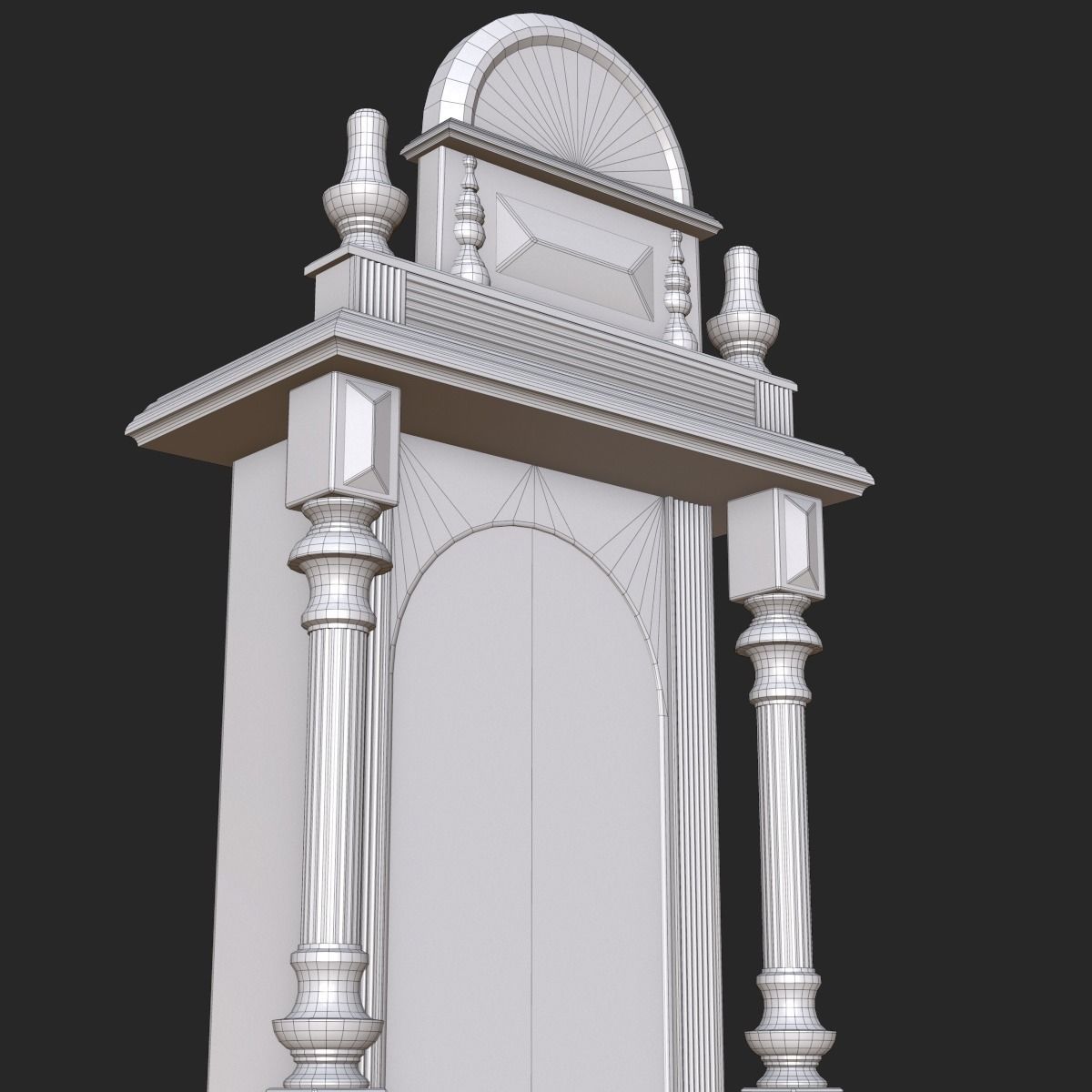 Old Antique Wall Clock PBR Low-poly 3D model_8