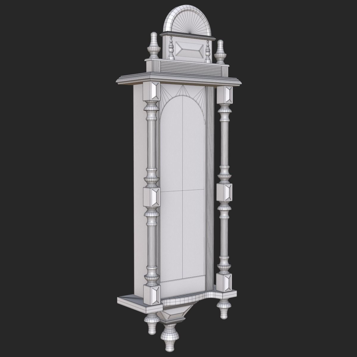 Old Antique Wall Clock PBR Low-poly 3D model_2