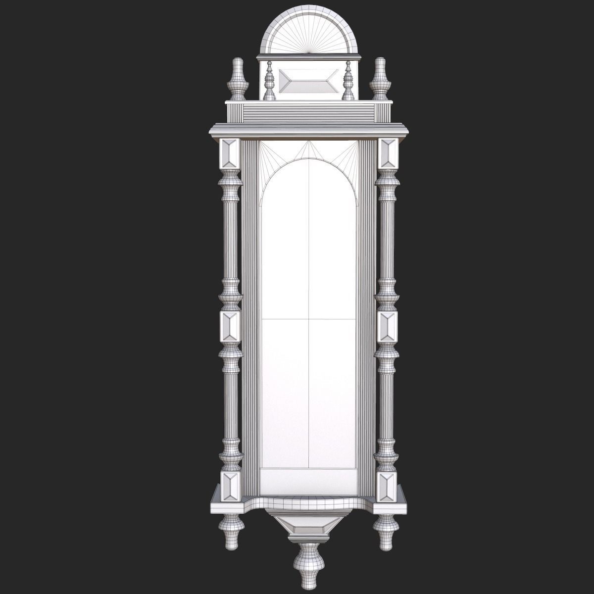 Old Antique Wall Clock PBR Low-poly 3D model_14