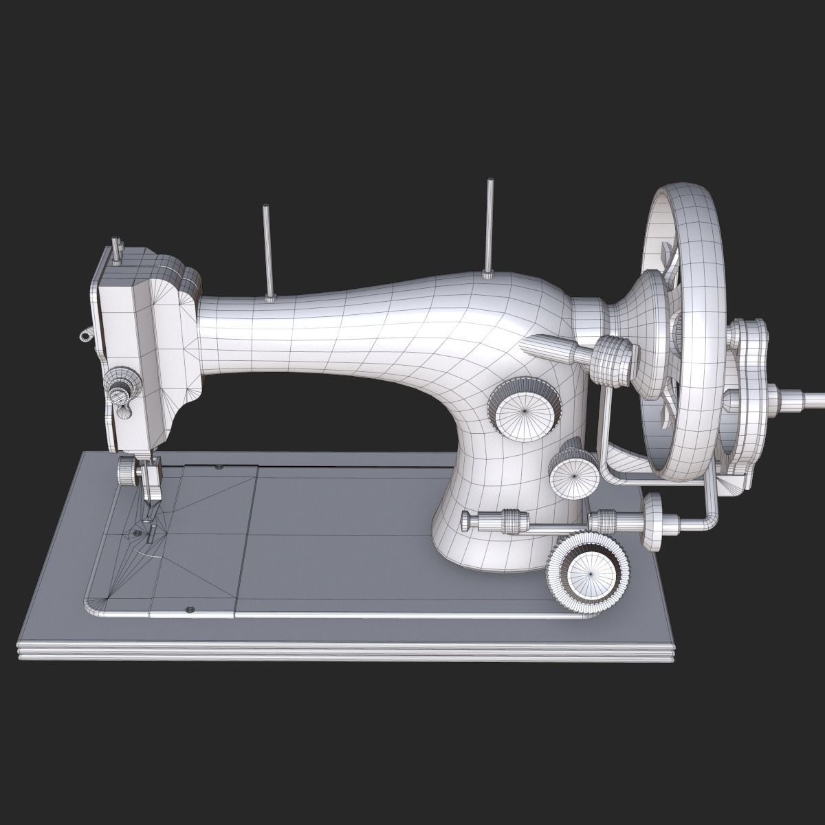 Old Antique Sewing Machine PBR Low-poly 3D model_14