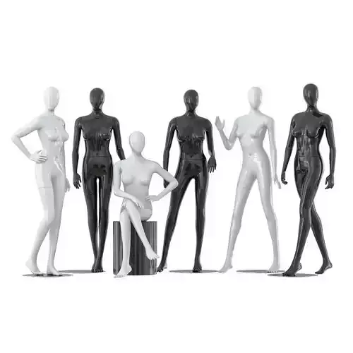 Collection of six faceless female mannequins 29