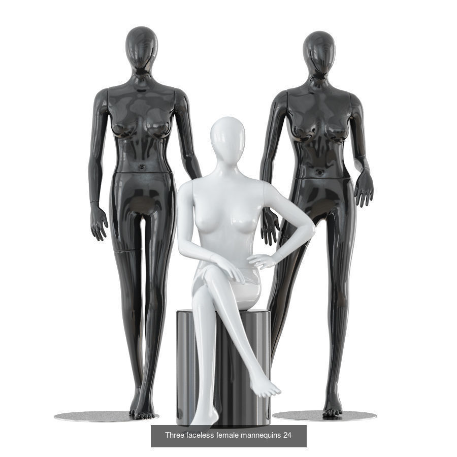 Big collection of faceless female mannequins 01 _24