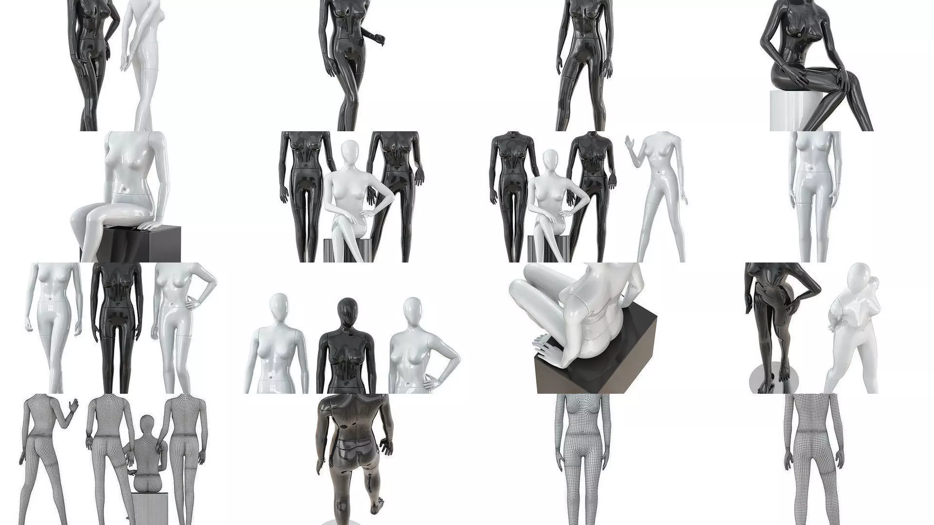 Big collection of faceless female mannequins 01 _0