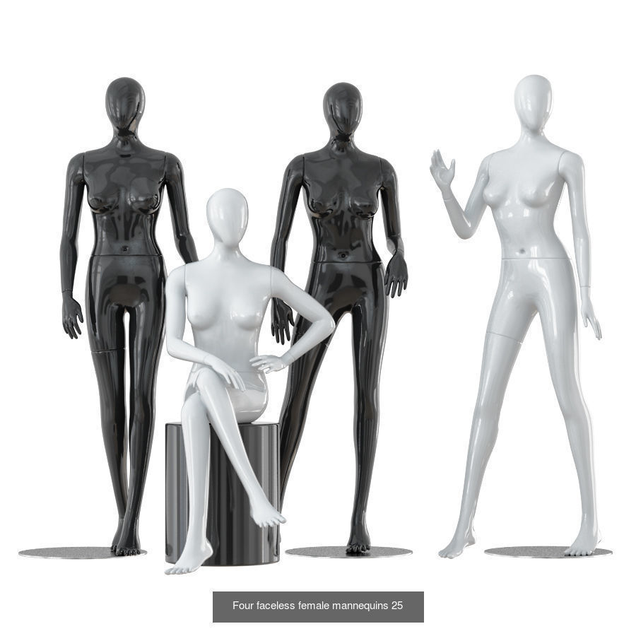 Big collection of faceless female mannequins 01 _25