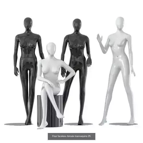 Collection  of faceless female mannequins 02 