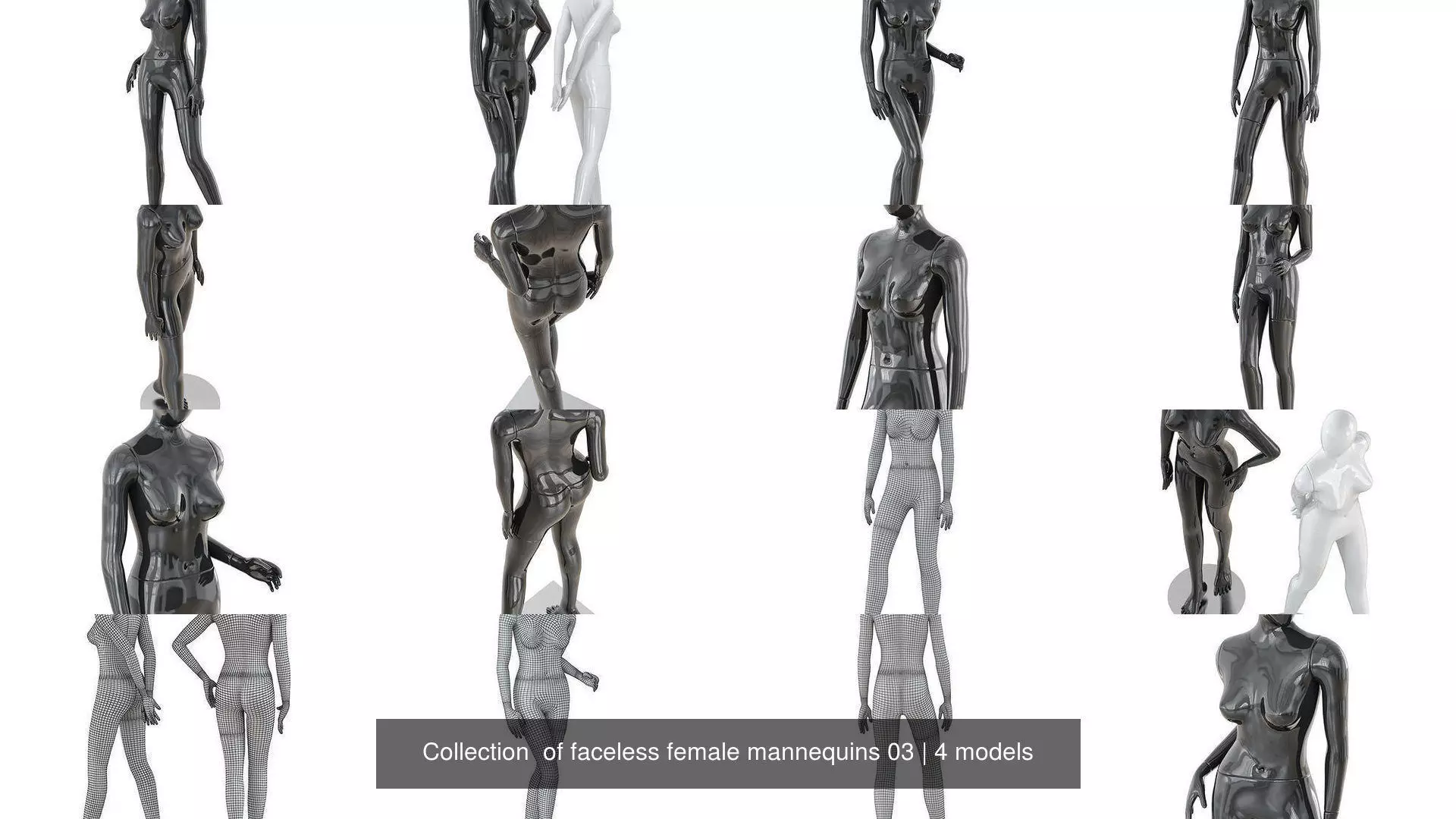 Collection  of faceless female mannequins 03 _0