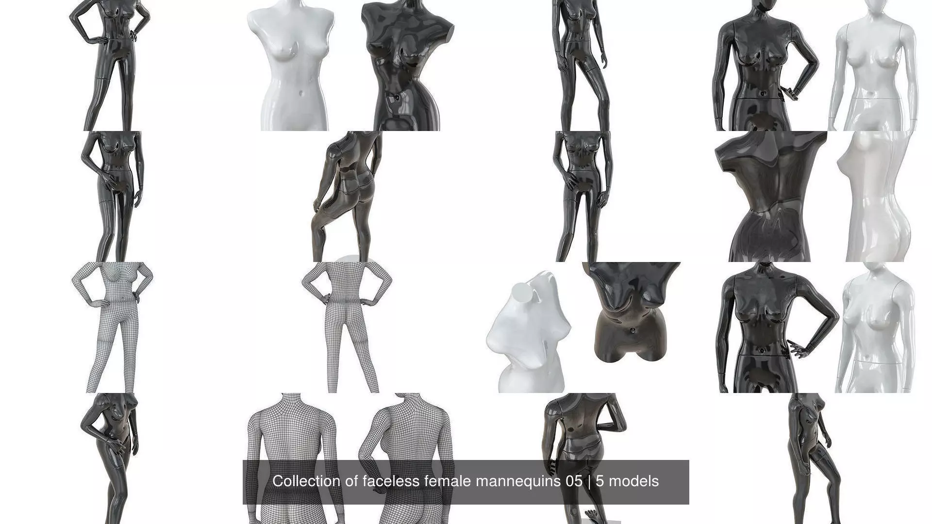 Collection of faceless female mannequins 05 _0