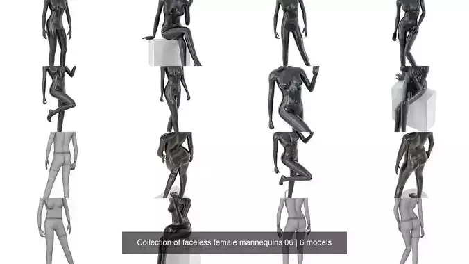 Collection of faceless female mannequins 06 