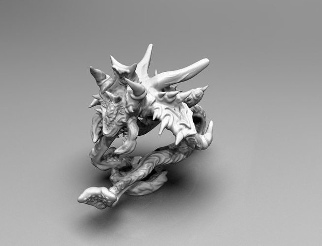 Crawling Demonic Screamer wih tentacles 3D print model