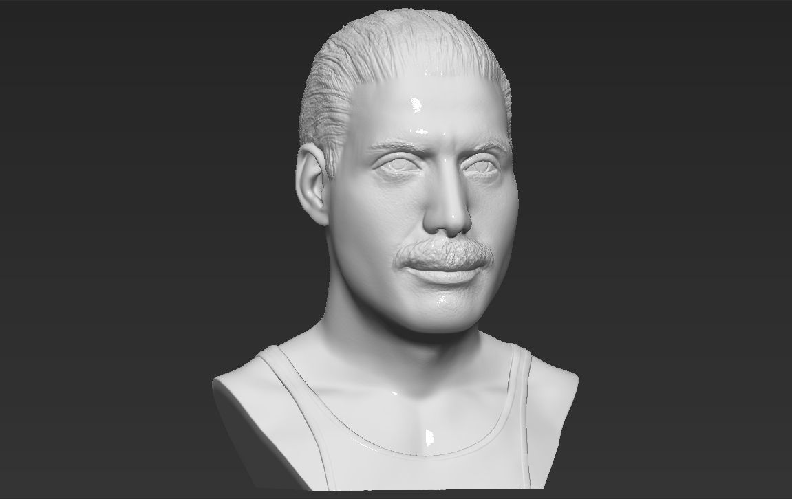 Freddie Mercury bust 3D printing ready stl obj formats 3D print model_11