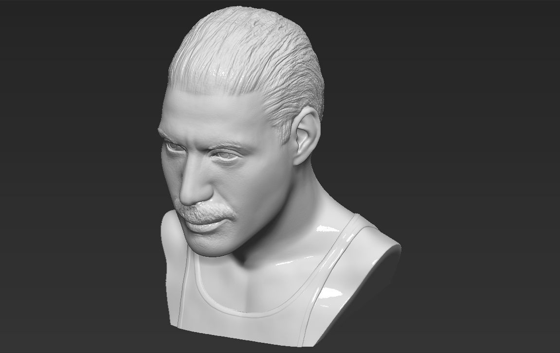 Freddie Mercury bust 3D printing ready stl obj formats 3D print model_19