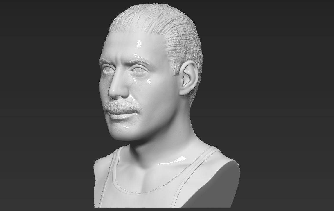 Freddie Mercury bust 3D printing ready stl obj formats 3D print model_2