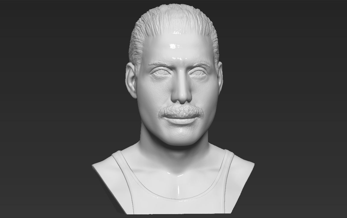 Freddie Mercury bust 3D printing ready stl obj formats 3D print model_12