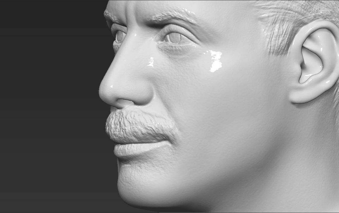Freddie Mercury bust 3D printing ready stl obj formats 3D print model_15