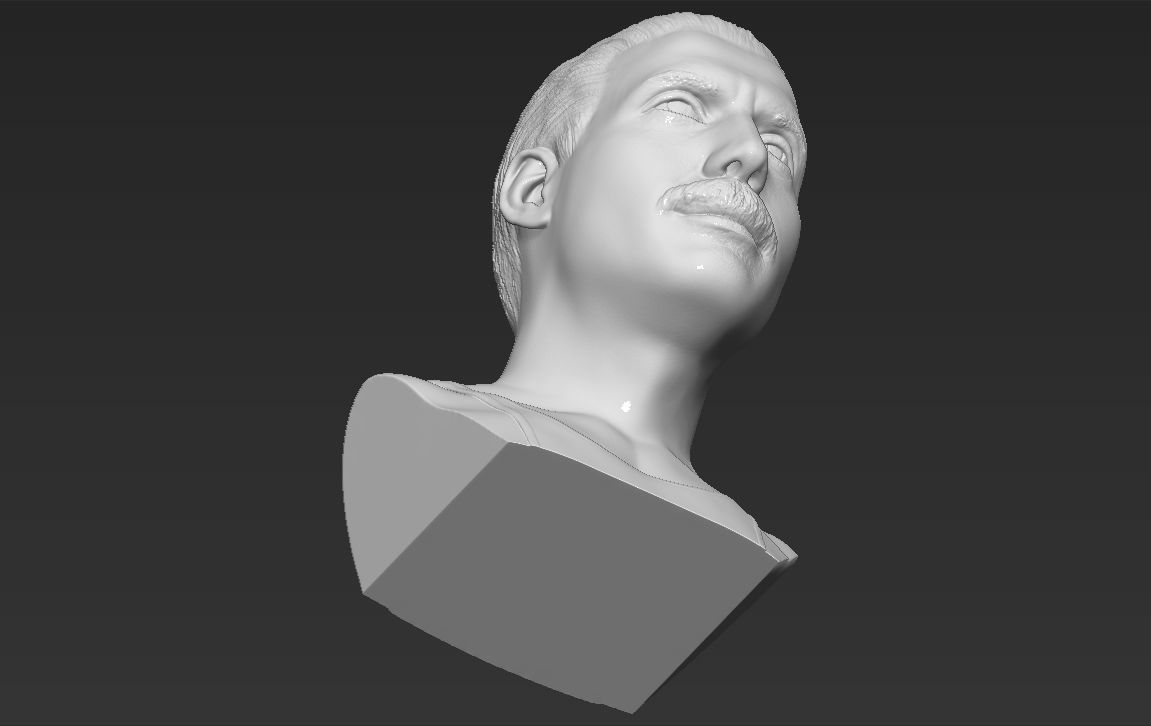 Freddie Mercury bust 3D printing ready stl obj formats 3D print model_21