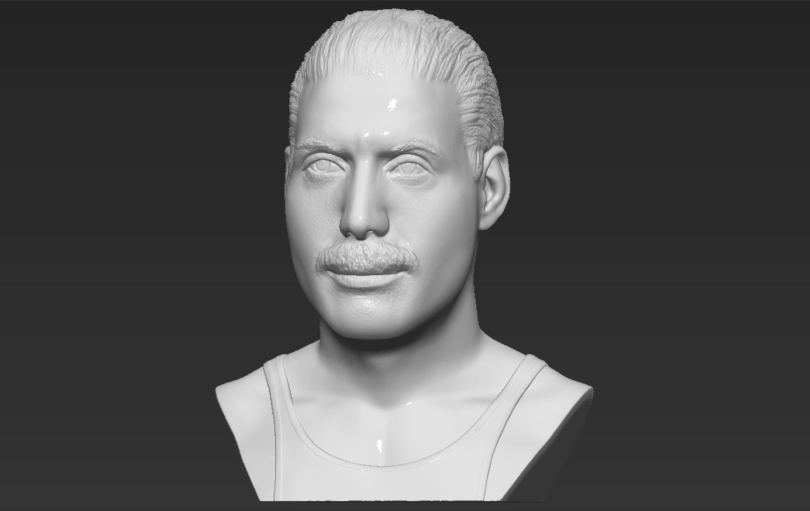 Freddie Mercury bust 3D printing ready stl obj formats 3D print model_1