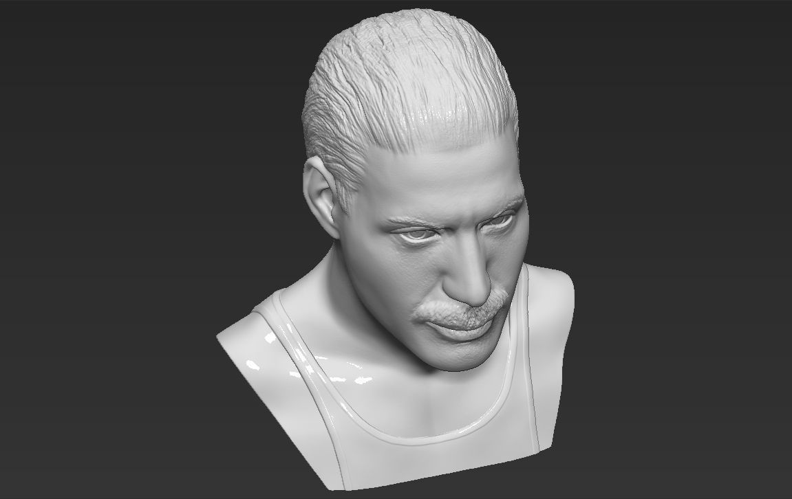 Freddie Mercury bust 3D printing ready stl obj formats 3D print model_18