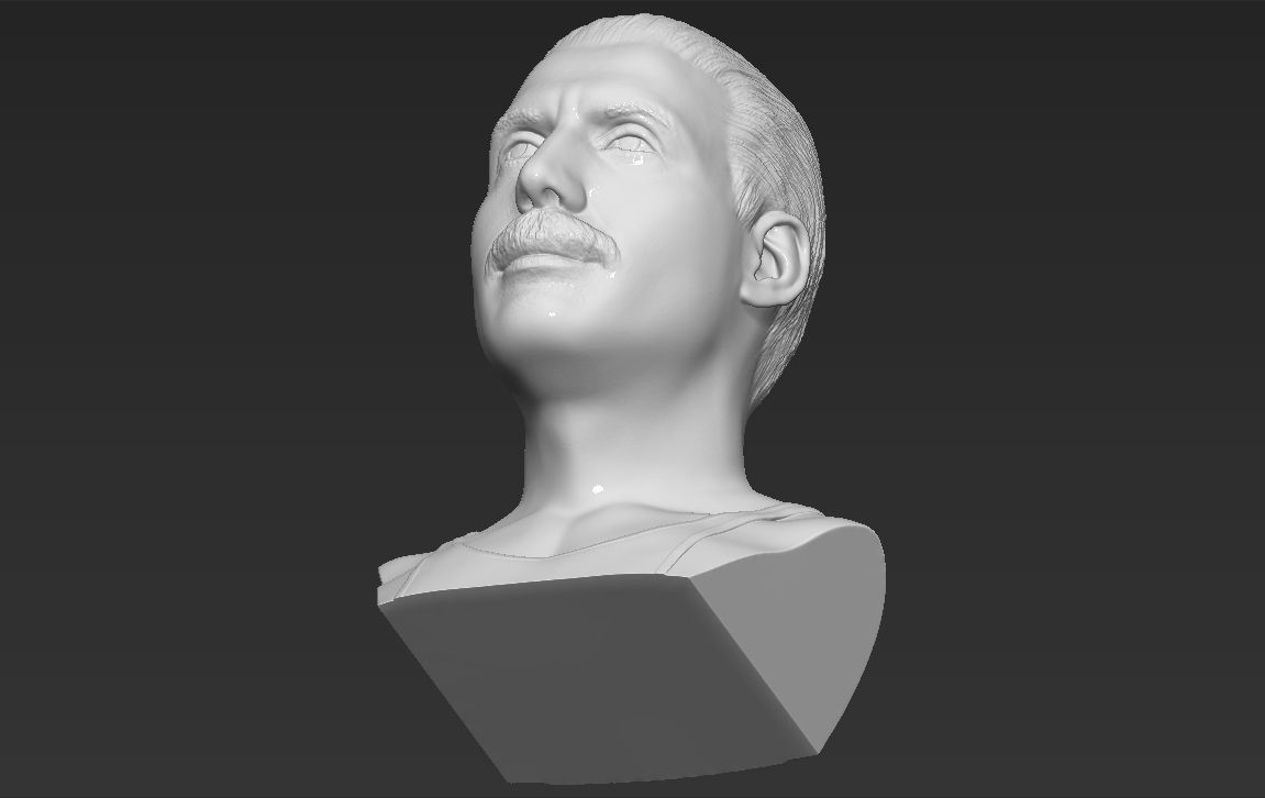 Freddie Mercury bust 3D printing ready stl obj formats 3D print model_22