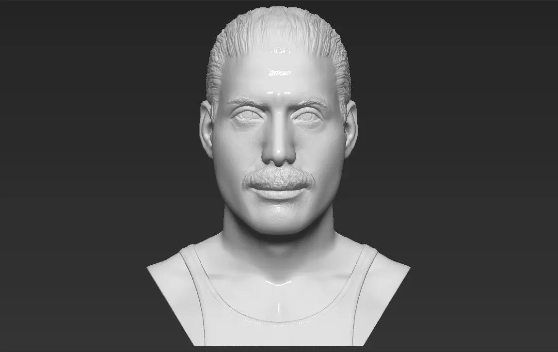 Freddie Mercury bust 3D printing ready stl obj formats 3D print model_0